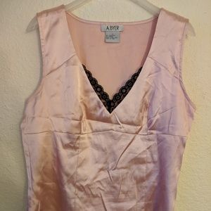 Black lace silky shirt